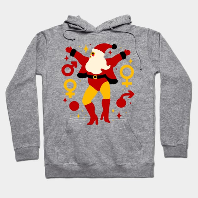 Dancing Santa Christmas Eve Party T Shirt Hoodie by L.C. Tarot